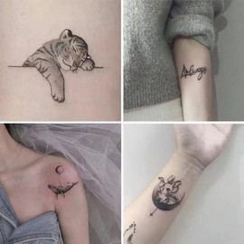 Animal Tiger Whale Rabbit Tattoo Sticker Henna Tattoo Catnap Tiger 50ea