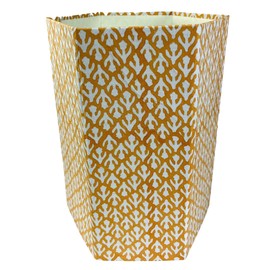 Fern Trail 3.3 Gallon Waste Basket | Small Decorative Block Printed Trash Can | Living Room, Bedroom, Bathroom | Eco Friendly and Plastic Free