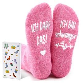 Jadive Pregnancy Gift Socks I Am Pregnant Expectant Mum Gift Funny Gifts for Expectant Mothers Pregnant Pregnancy Announcement Christmas Gifts (Terry Towelling), white