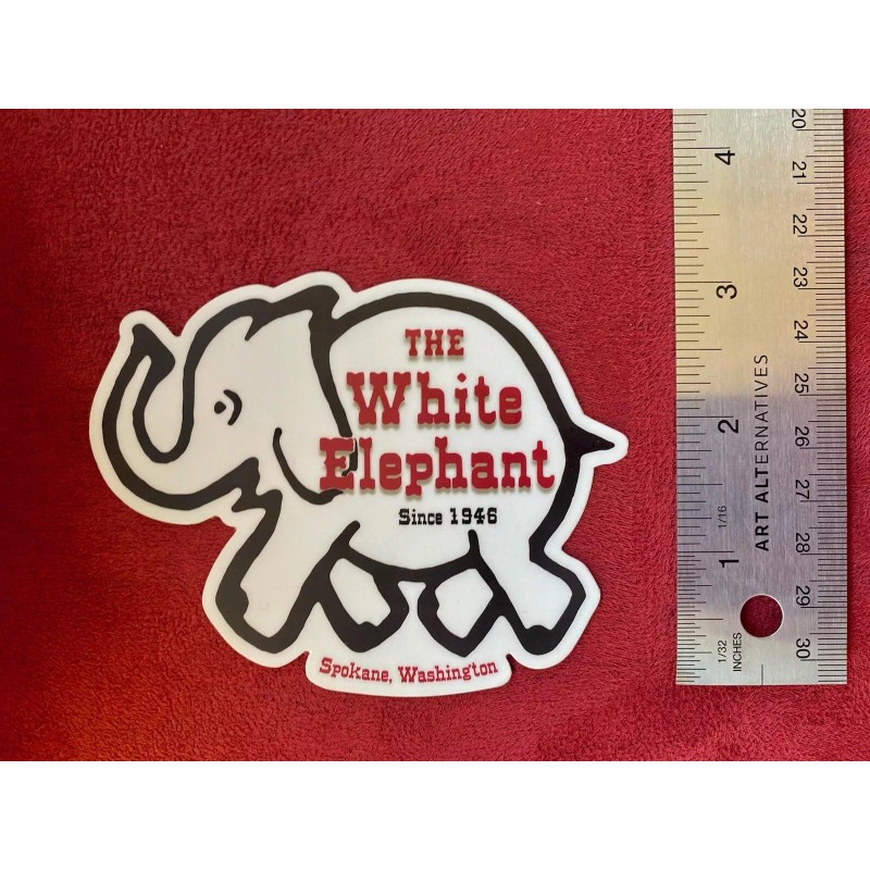WHITE ELEPHANT Spokane since 1946 Decal Vinyl Sticker NEW 4