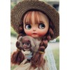 YR EARTH Doll Outfit S089 Straw Hat with Lace Ribbon