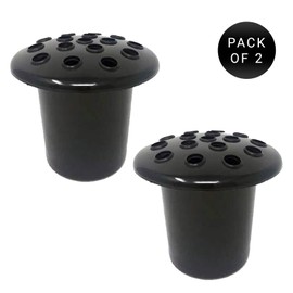 Caliko-Grave Flower Holders Set of 2x Black, Memorial Vases for Graves Strong Plastic Grave Flower Pots Insert in Grave-side, Grave Vase for Grave Decorations