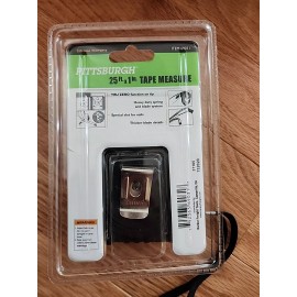 Pittsburgh 25ft x 1" Quick Find Rubber Grip & Thumb Lock Tape Measure- Brand New
