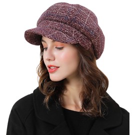 Superora Women Hat Cap Visor Beret Newsboy Cap Baker Newsboy Bakerboy Cabbie Gatsby Pageboy Visor Hat French Cotton Cap Classic Winter Hats