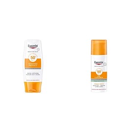 Eucerin Protector Solar FPS 50 , Sensitive Protect, 150 ml  Protector solar facial efecto mate toque seco Oil Control, 50 ml                          