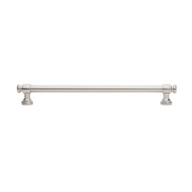 GlideRite Hardware 8-3/4 in. (224mm) Center-Center Modern Solid Steel Euro Cabinet Bar Pull, Satin Nickel - 4361 (5 Pack)
