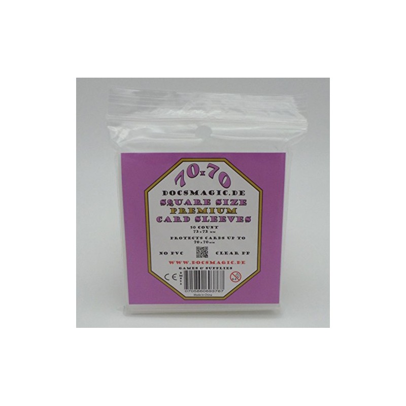 docsmagic.de 50 Premium Small Square Board Game Sleeves - 70