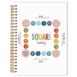 URLLUAE Mental Health Notebook, Emotions Anxiety Journal, Guided Journal for Mental Health, Square Breathing Spiral Notebooks for School Therapy Office Supplies Gifts, 5.5x8.3 Inch