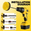 6Pcs Drill Brush Cleaning Attachment Set for Shower，Yellow Power Scrubber