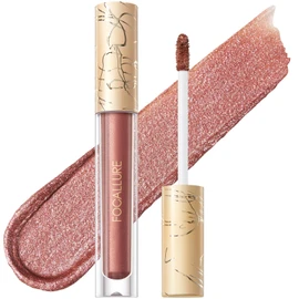 FOCALLURE Metallic Liquid Lipstick,Non Stick Cup Lip Gloss,High Impact Lip Color with Transfer-proof Wear,Long Lasting & Waterproof Lipstick Makeup for Women,Rope Brun