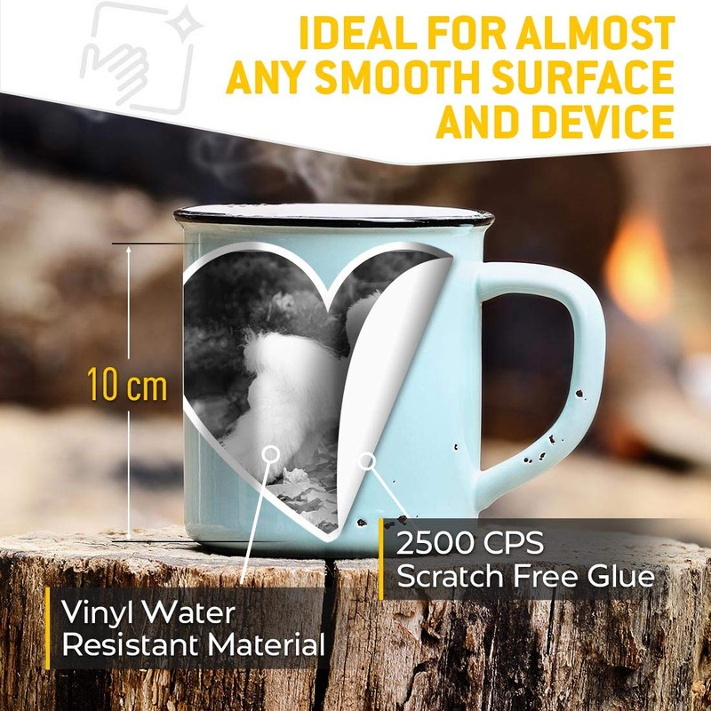 Awesome 2 x Heart Stickers 10 cm - BW -