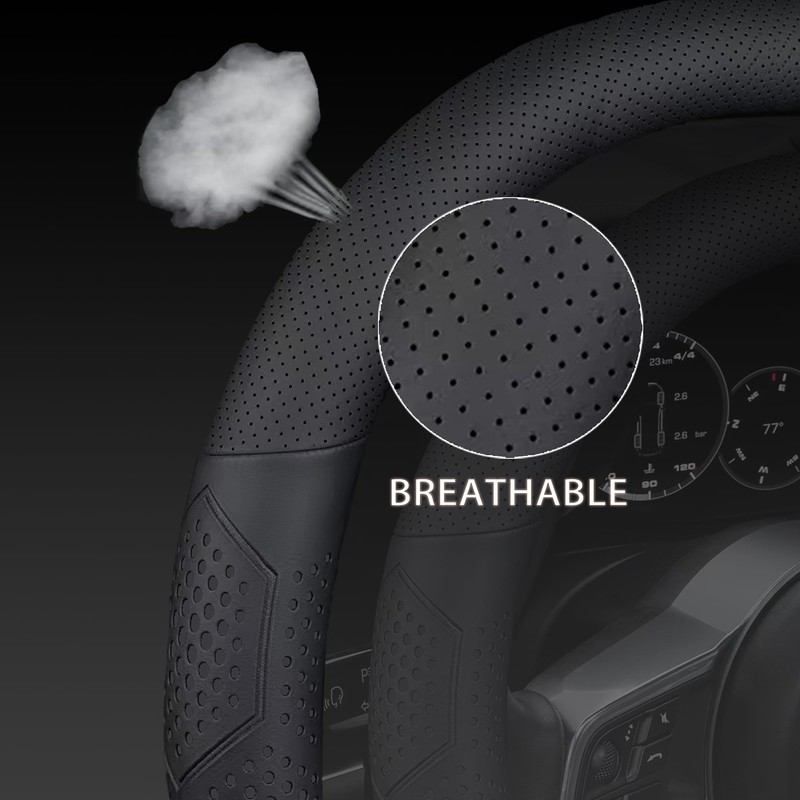 Yangday Leather Steering Wheel Cover for Jeep Wrangler Grand Cherokee