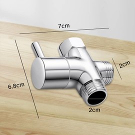 KMYZQDV Shower Diverter Valve G1/2" 3 Way Shower Arm Splitter Connector Water Switch Adapter for Handheld and Fixed Head 3 Hose Port Universal Replacement Part for Shower System