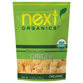 Next Organics Dried Crystallized Ginger, 6 Ounce (Pack of 6)