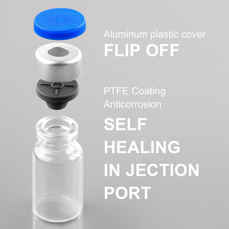 Ehoycq 3ml Sealed Vials with Self Healing Injection Port and