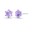 Weviway Sterling Silver Amethyst Star Stud Earrings, Purple Crystal, February