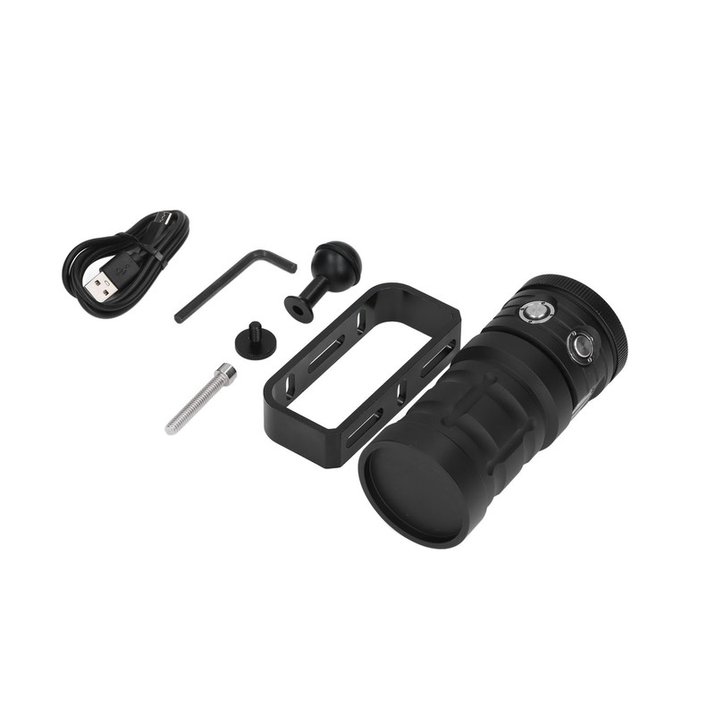 COB LED Diving Flashlight 100m Waterproof Underwater Torch with 3