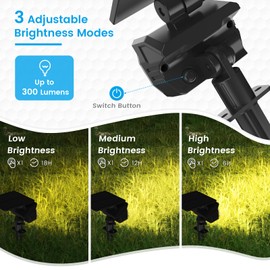 VOLISUN Solar Spot Lights Outdoor Waterproof IP67, 27 LED with 3 Lighting Modes Solar Lights Outdoor Spotlights Auto On/Off Solar Landscape Lights for Yard Garden House Pathway(12 Pack- Warm White)