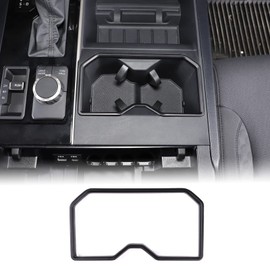 Aunginsy Car Front Seat Central Armrest Cup Holder Cup Trim Frame Cover Compatible with Toyota Tundra/Sequoia 2022-2023 Auto Center Console Cup Holder Decorative Sticker ABS Interior Truck Accessories