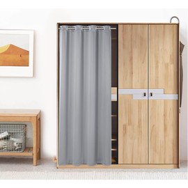 PI Blackout Door Curtains,Thermal Insulated Room Darkening PRICACY Doorway Curtain Window Treatment,Room Divider Curtain Closet Curtain for Front Door/Sliding Door/Closet/Patio(Light Grey, W34XL80)