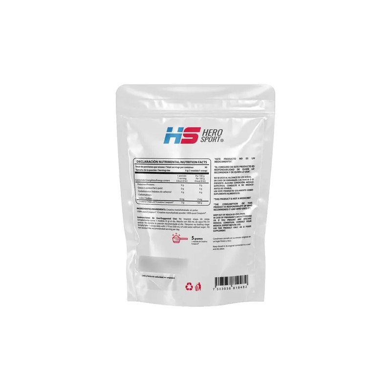 Hero Sport Creatina 450g Creapure 100 Pura 90 Porciones