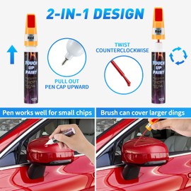 Beehero 2 Stück Auto Lackstift Schwarz Glänzend, 2-in-1 Kratzer Reparaturstift Set mit Nano Sparkle Tuch, 20ml, Hohe Deckkraft, Schnelltrocknend, für Autos und Motorräder(rosa)