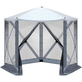 10x10ft Instant Pop-Up Screen Tent - Gazebo Canopy w/Mosquito Netting & CarryBag