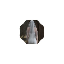 Cliory White Pearl Bride Veil Pearl Wedding Bridal Veil Short Wedding Veil Comb Bride Veil Bachelorette Party Veil for Women and Brides