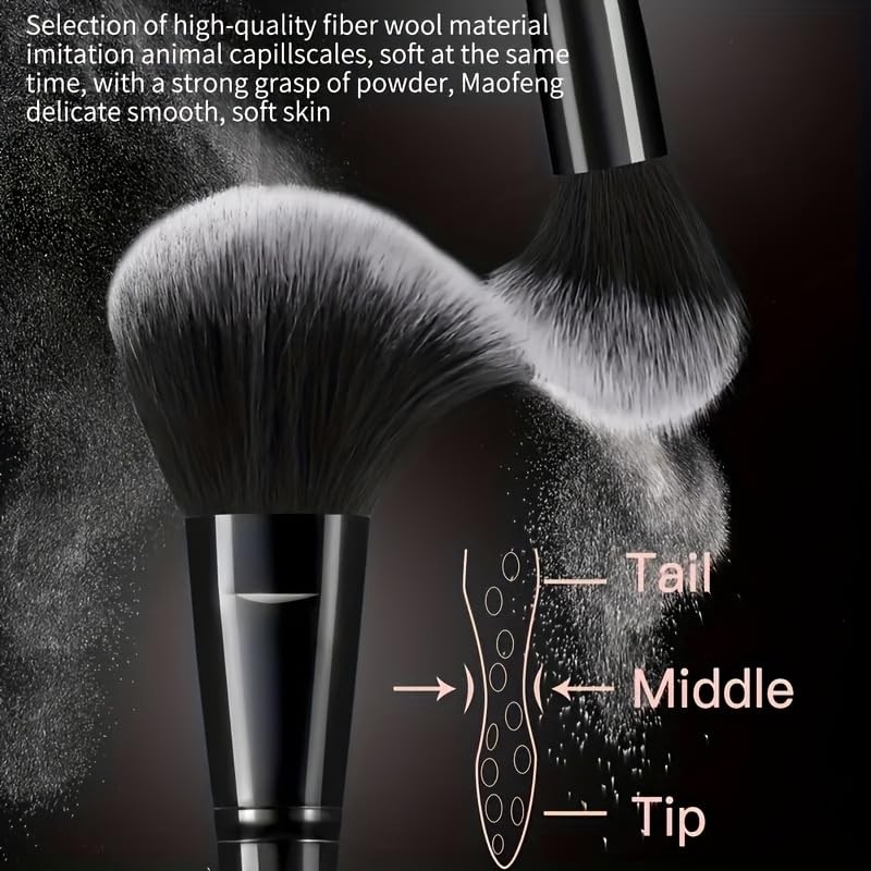 HGHDBT 47Pcs Black Makeup Brushes Set Professional Makeup Kit Multi-functional