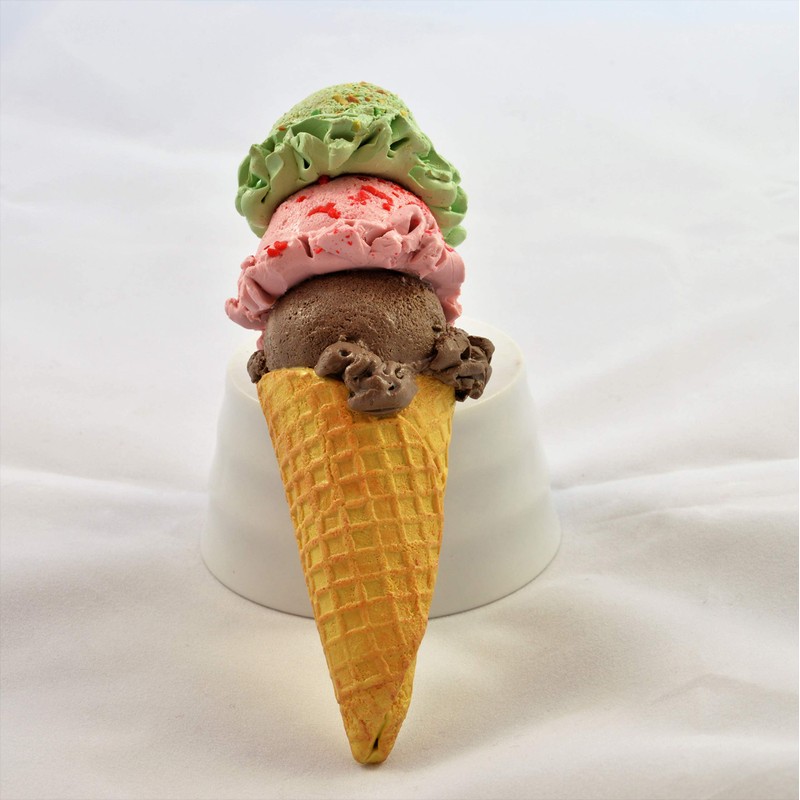 Spumoni Waffle Cone Christmas Ornament