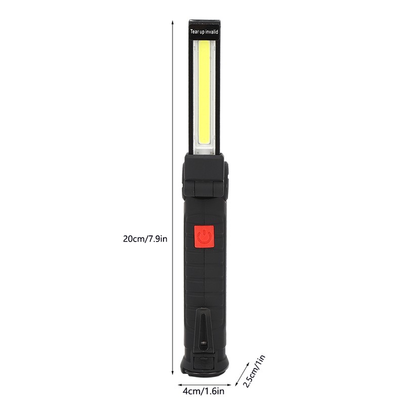 Portable LED Flashlight Torch with Magnet USB Rechargeable Working Lamp