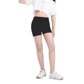 srclo Girls Cycling Shorts Age 5-13 Teen Kids Cotton PE Dance Cycle Gymnastic Breathable Under Dress Short for Girl 3 Pack Black