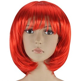 WOMENS LADIES SHORT BOB WIG FANCY DRESS COSPLAY WIGS POP PARTY COSTUME (Red) by Red Star