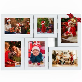 Collage Picture Frames, 4x6/4x4 Picture Frames Collage for Wall Decor, No Assembly Required, Foldable Multi Family Collage Picture Frames Set of 6 for Wall & Tabletop, Wedding Friend Birthday Christmas Day Present, White