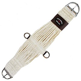 CHALLENGER Horse 30" Western 27 Strand Double Weave Cream Mohair Roper Cinch 97RT07CR-30