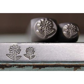 8mm and 6mm Daisy Flower with Stem Metal Punch Design Jewelry 2 Stamp Set