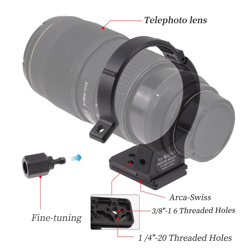71mm Tripod Collar Mount Ring 1/4" for SIGMA APO 70-200mm
