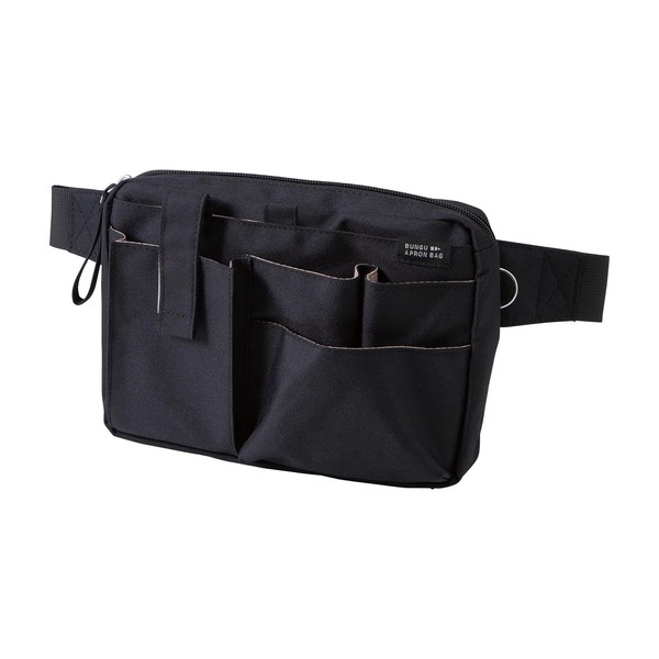 Kutsuwa BE020BK Apron Bag, Stationery Apron Bag, Gusset, Black, One