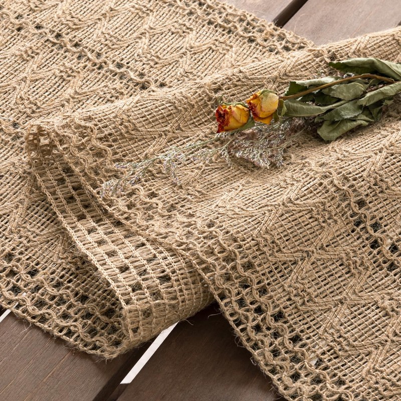 Socomi Boho Table Runner Macrame Farmhouse Woven Burlap Rustic Table