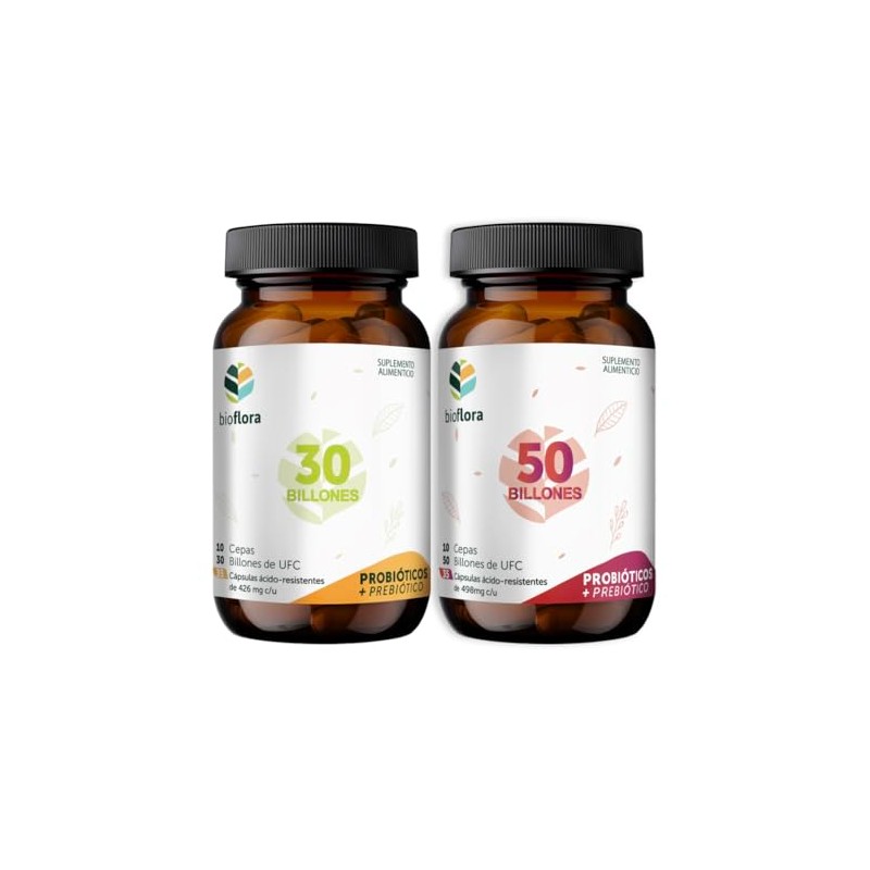 Pack Probióticos y Prebióticos Bioflora Max 30 Billones 35 CAPS