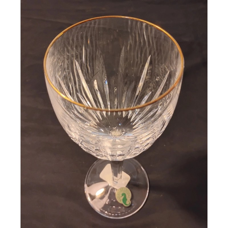 Waterford Crystal Golden Carina 7-7/8" H Water Goblet Gothic Mark