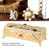 Vintage Metal Jewelry Box Rectangle Delicate Pattern Trinket Box with
