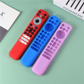 [2 Pack] Cover for 2023 TCL RC813 FMB1 / RC902V FMR1 / RC923 Voice Remote, Silicone Cover for TCL Q6 Q7 QM8 S4 S3 Series Google TV Remote Control，Glowing in The Dark - Blue and Purple、