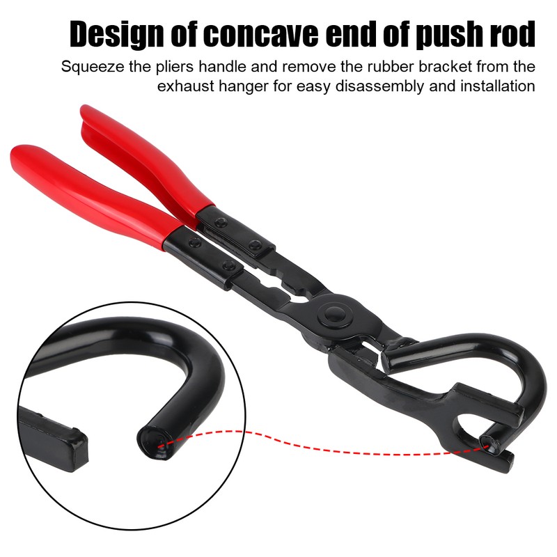 Exhaust Hanger Removal Pliers with Offset Jaw for Rubber Muffler