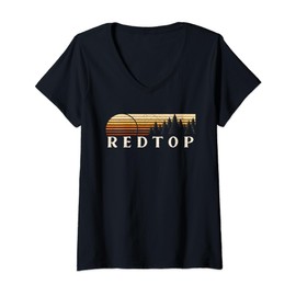 Womens Redtop, MO Vintage Evergreen Sunset Eighties Retro V-Neck T-Shirt