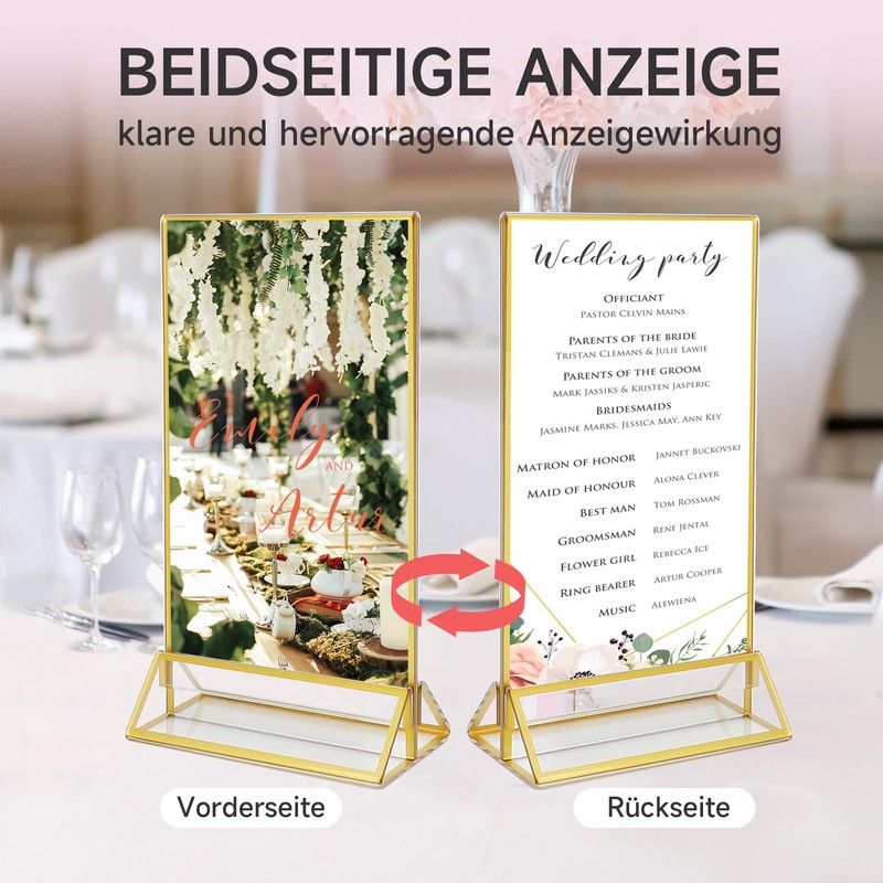 SAN LIKE Gold Double Sided Photo Frame, 6 Pack Acrylic