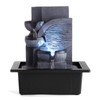 WICHEMI Water Fountains Indoor Waterfall Fountain Tabletop Fountain with LED