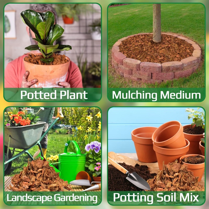 Halatool 4 Pcs Coconut Coir Chips for Plants - 4.4