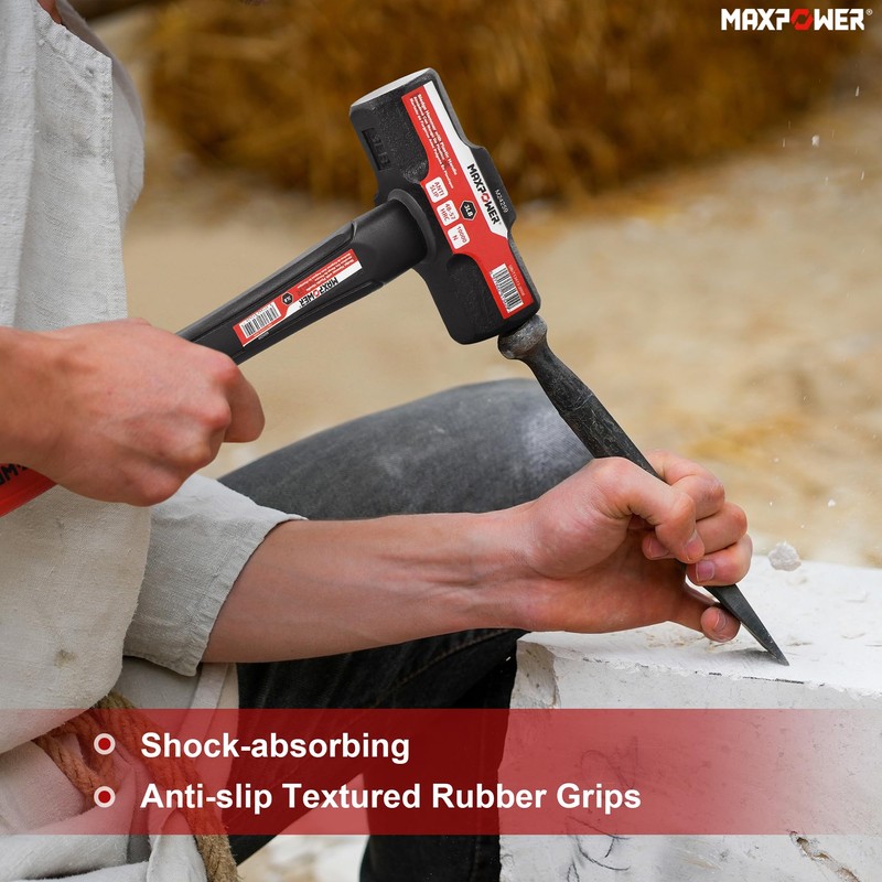 MAXPOWER 3lb Sledge Hammer, Drop forged Steel Head, 12.8 inch