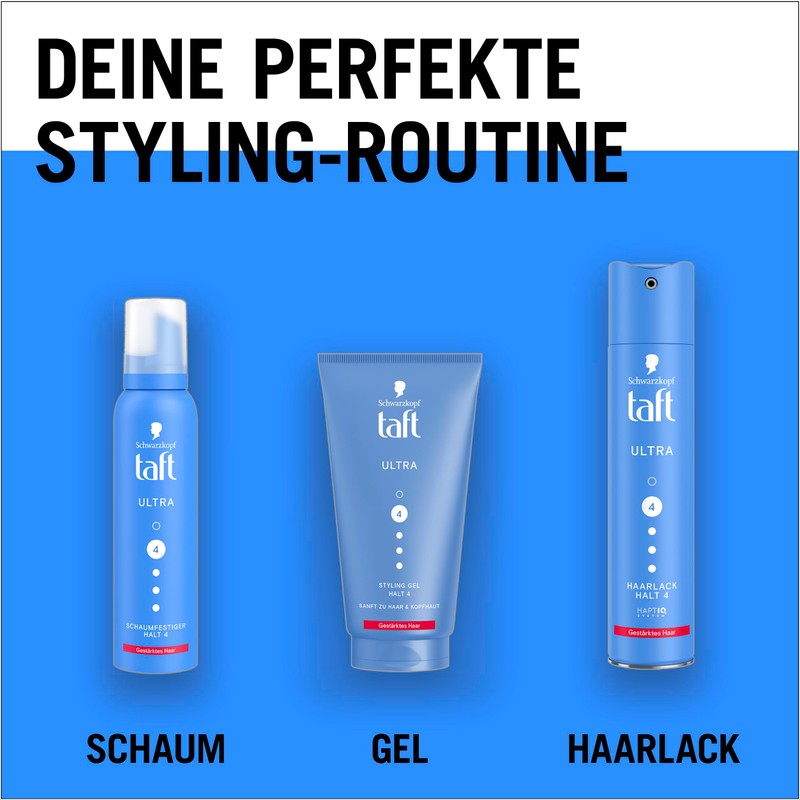 Schwarzkopf Taft Haarlack Ultra (250ml), Haltegrad 4 Haarstyling, Haarspray für